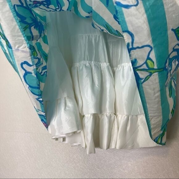 LILLY Pulitzer Langley Floral Beaded Silk Strapless Dress 2 - Picture 4 of 8